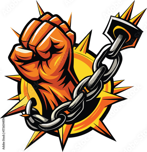 Fist Breaking Chain Symbol Freedom Power Revolution