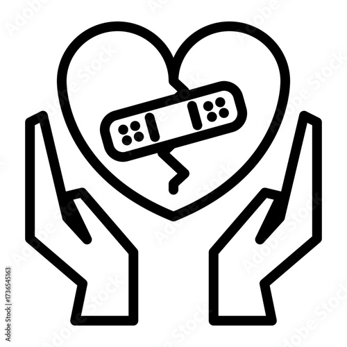 Deep Breathing Inhale simple line icon