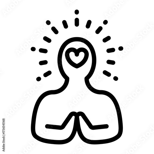 Meditation Mindfulness simple line icon