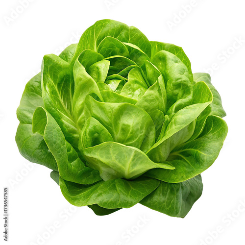 fresh green romaine lettuce isolated on transparent background.