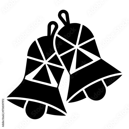 minimalist flat vector of christmas bells 