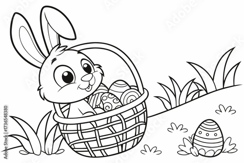 easter bunny with easter eggs