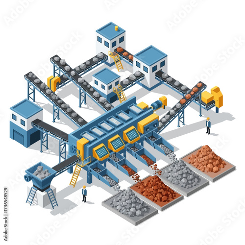Isometric View of a Modern Mining and Processing Plant.