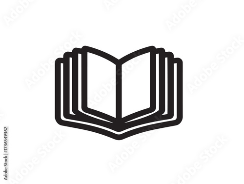 Simple Elegant Book Alt Icon with Contemporary Line Work