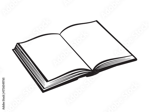 Artistic Book Open Cover Icon in Clear Minimalist Vector