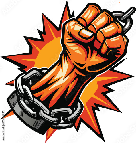 Symbol of Victory Freedom Fist Breaking Chain Asset