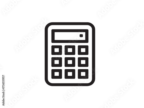 Elegant Minimalist Calculator Icon with Attractive Clean Line Design
