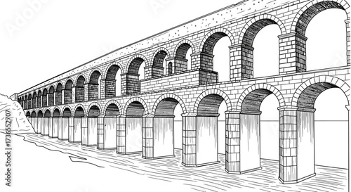 Ncient Roman aqueduct, architectural landmark, historic engineering