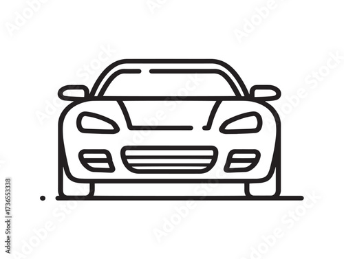 Modern alternate car icon designed in stylish minimalist line art