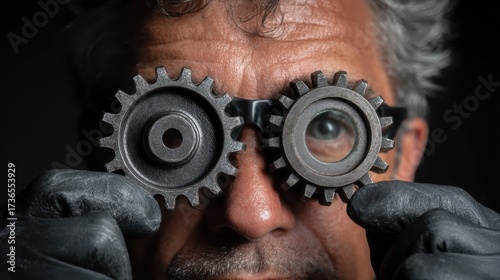 Gear Inspector Using Loupe for Metallurgical Analysis of Carburized Parts