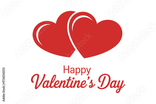 Two red hearts symbolizing love and affection on Valentine's Day