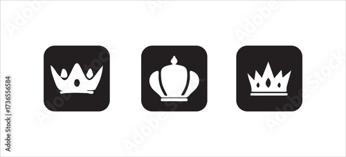 Crown icon icon, Crown symbol vector sign isolated on white background, Black crown symbol, Vector illustration eps 10.
