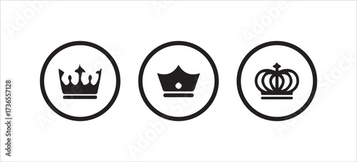 Black crown icons, royal crown, crown silhouette,  Crown vector icon  Vector illustration EPS 10.