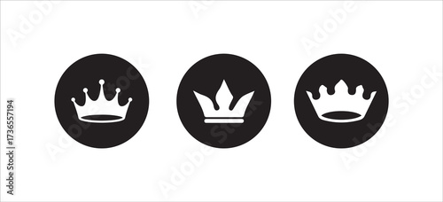 Crown icon set, crown vector icon, Royal sign symbol vector, black crown icon, Collection of crown silhouette,  Vector illustration EPS 10.