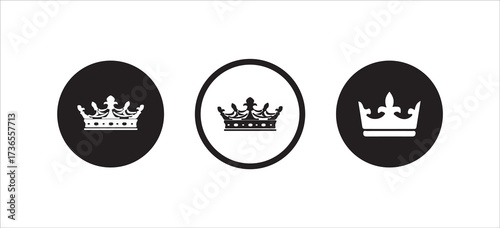 Crown icon set, crown vector icon, Royal sign symbol vector, black crown icon, Collection of crown silhouette,  Vector illustration EPS 10.