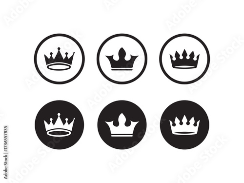 Crowns icon set, Silhouette crown collection,  Crown vector icon,  Vector illustration EPS 10.