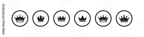Crown icon set, crown vector icon,  Black crown symbol, Vector illustration eps 10.
