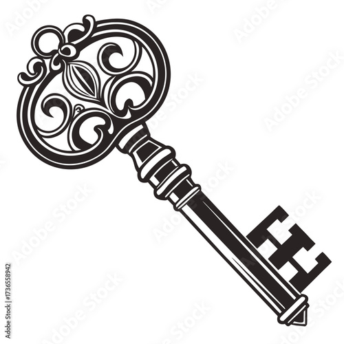 Antique key, a classic symbol of unlocking secrets