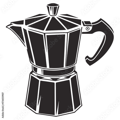 Elegant moka pot, a classic coffee maker design