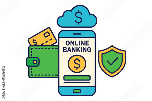Secure online banking and digital wallet services on smartphone