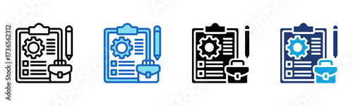 Portfolio Management icon Multi Style Vector Illustration