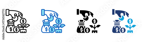 Seed Funding icon Multi Style Vector Illustration