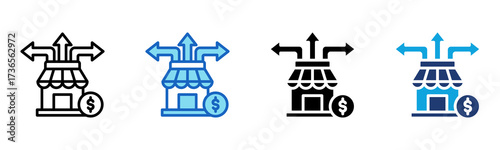 Market Opportunity icon Multi Style Vector Illustration