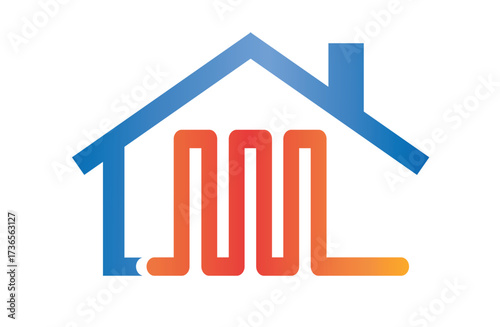 Home heating cooling system temperature control icon