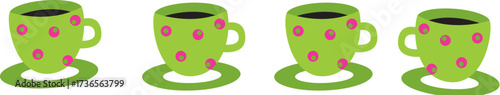 Simple vector illustration of a green drinking cup with a clean design