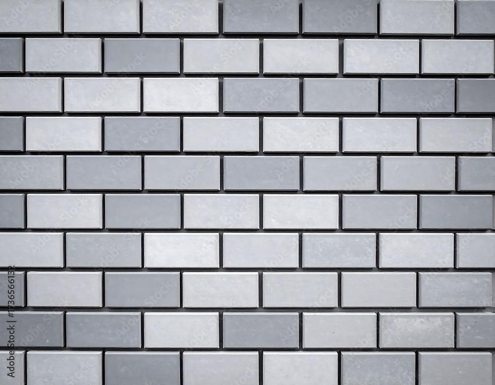 Obraz premium Gray rectangular tiles arranged in a brick pattern