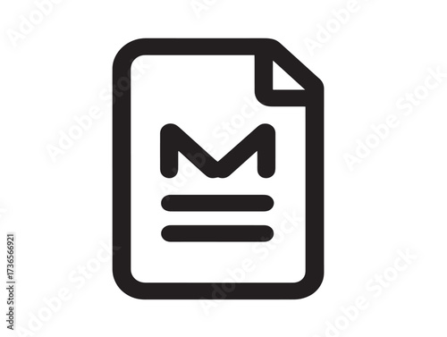 Stylish file symbol in attractive clean contemporary line art