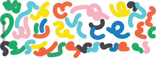 Vector art of abstract colorful wavy shapes