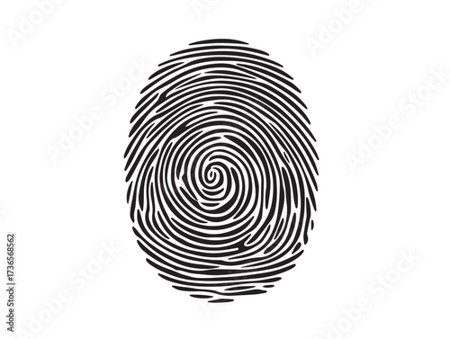 Secure fingerprint icon in modern attractive clean line artwork