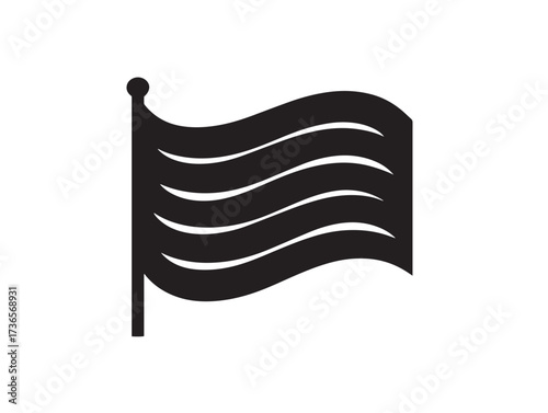Clean waving flag icon with elegant attractive vector simplicity