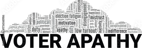 Voter Apathy word cloud conceptual design isolated on white background.