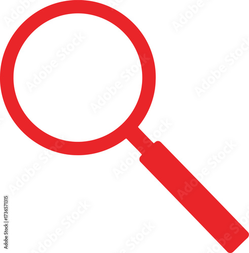 Vector art of red magnifying glass icon