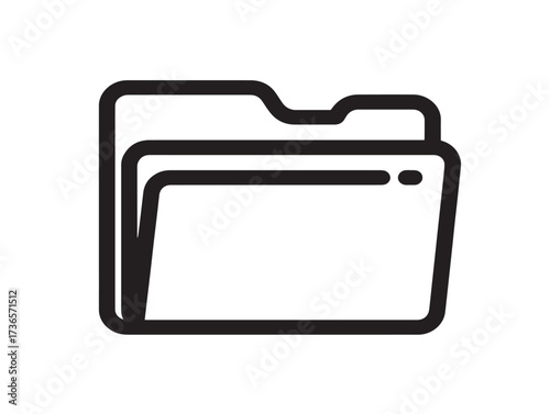 Elegant folder download vector icon in stylish clean artistry