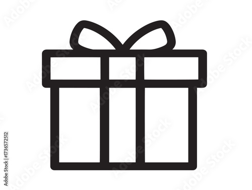 Stylish gift icon vector with sleek simple line artistry