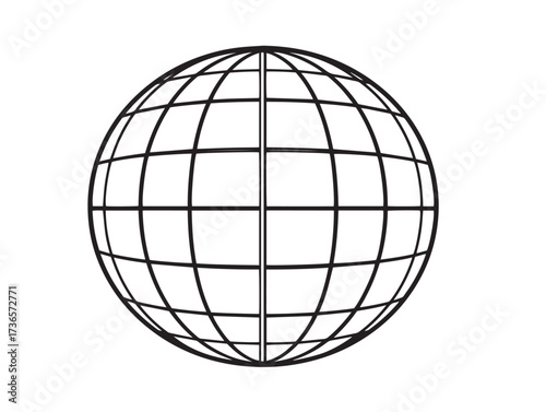 Minimal globe vector icon in refined simple attractive artistry