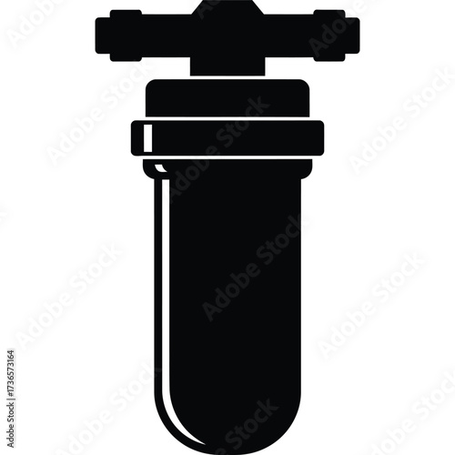 Black and White Water Filter Silhouette filtration plumbing home improvement purification treatment sediment
