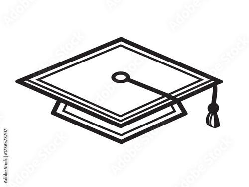 Graduation hat vector with stylish clean bold elegant design
