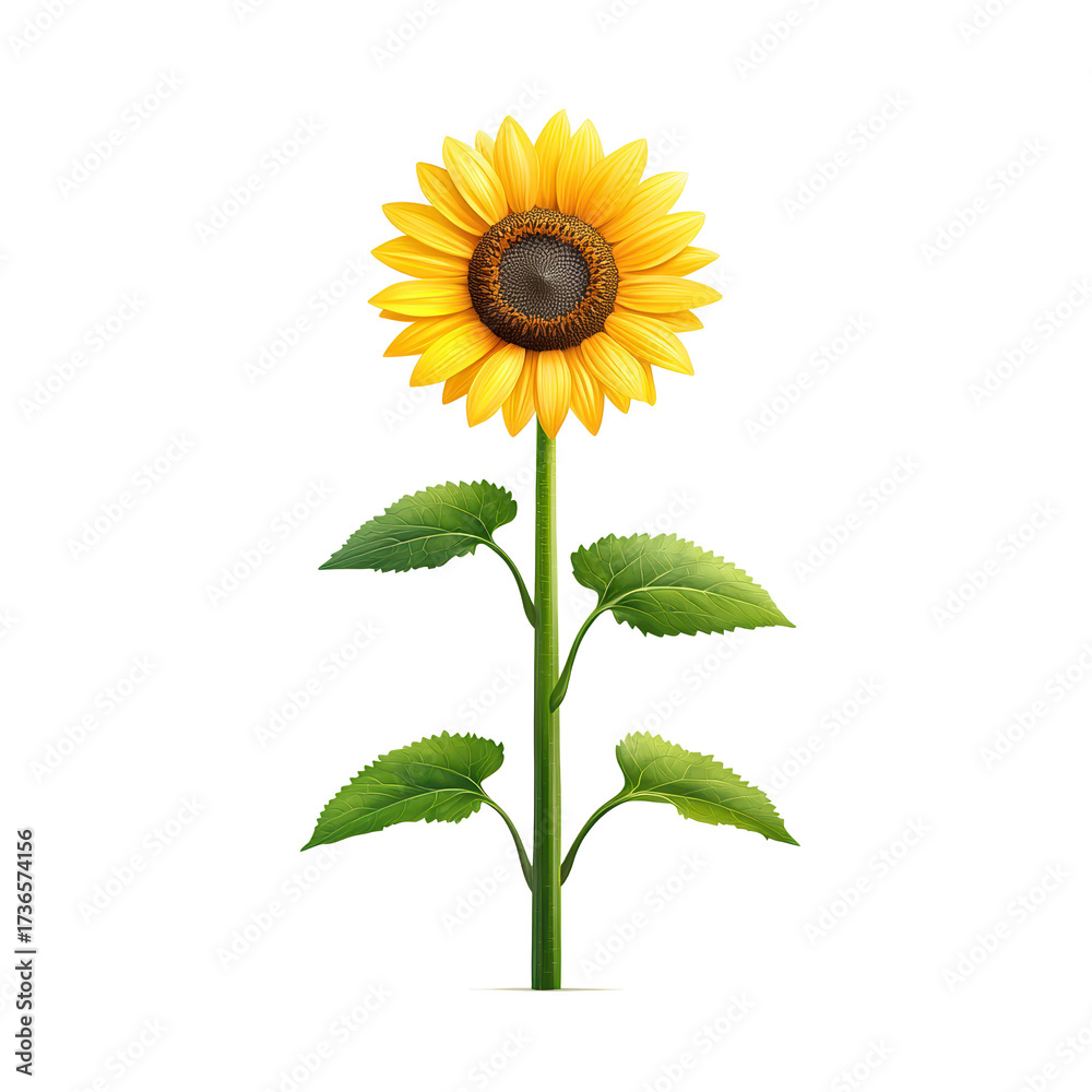 Obraz premium Bright and Vibrant Sunflower Isolated on White Background