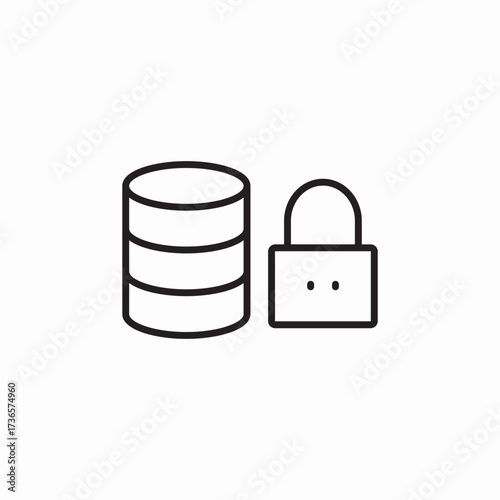 data base lock icon sign vector