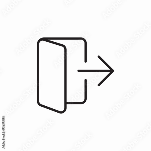 exit door icon sign vector