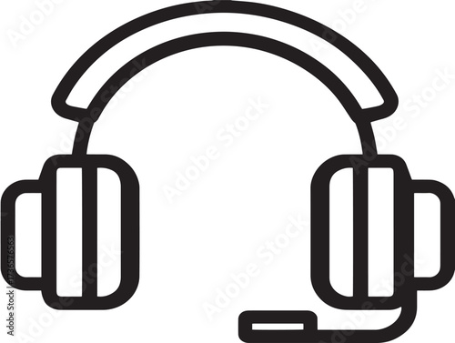 Modern headset icon with stylish simple sleek minimal vector artistry