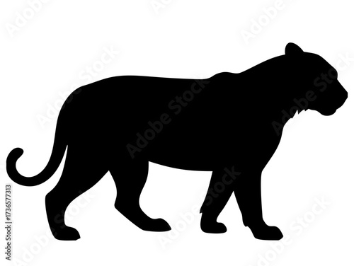 Tiger silhouette minimal black isolated vector clean simple modern wild animal design
