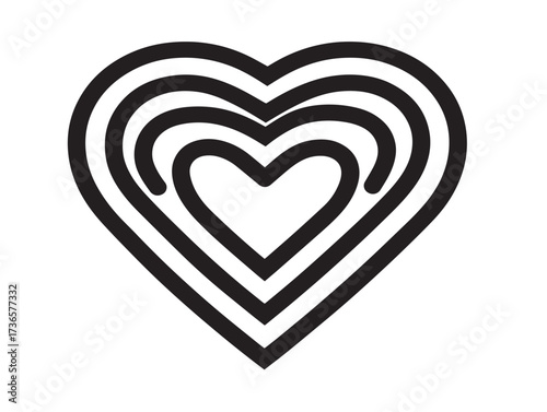Bold heart icon in modern refined clean elegant vector artistry