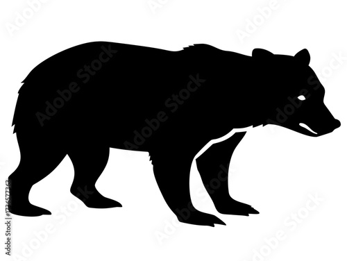 Bear silhouette minimal black isolated vector clean simple modern wild animal design
