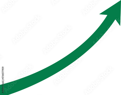 Vector art of green arrow pointing upwards