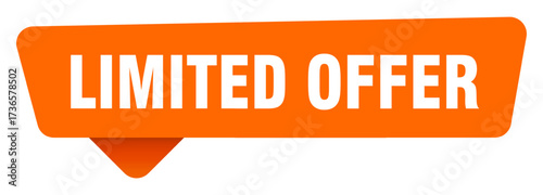 limited offer sticker. limited offer orange sign isolated on transpatent background